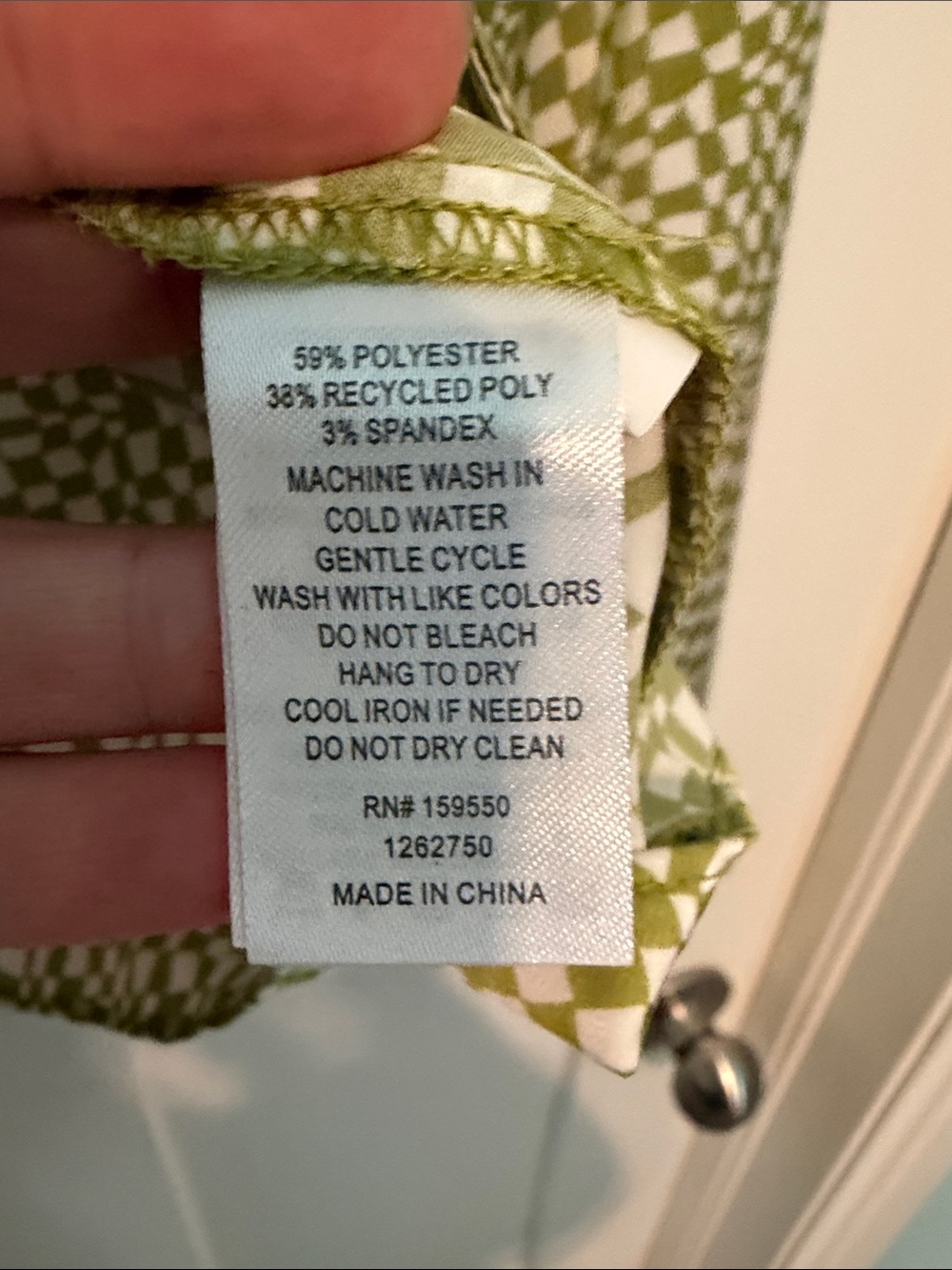 Maison D’Amelie Tie-Front Checker 70s Vibe Button-Down Shirt - Olive Green Size - Picture 4 of 14